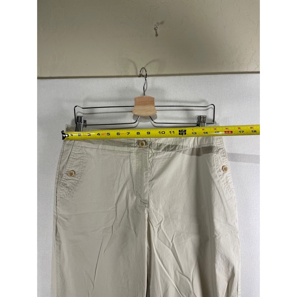 Talbots Womens 10 Khaki Tan Stretch Straight Leg Trousers Chino Pants F122 - Picture 7 of 9